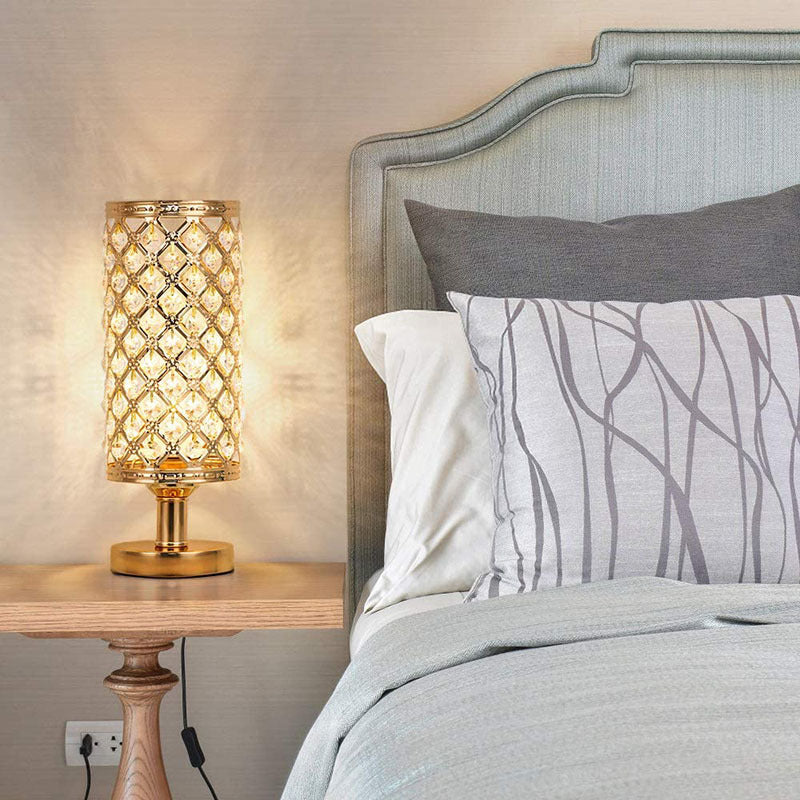 Stylish Modern Crystal Bedside Table Lamp