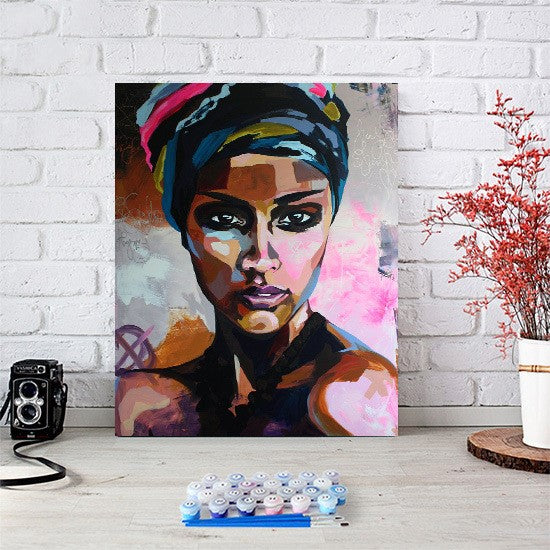 Modern African Woman Abstract Art Oil Painting