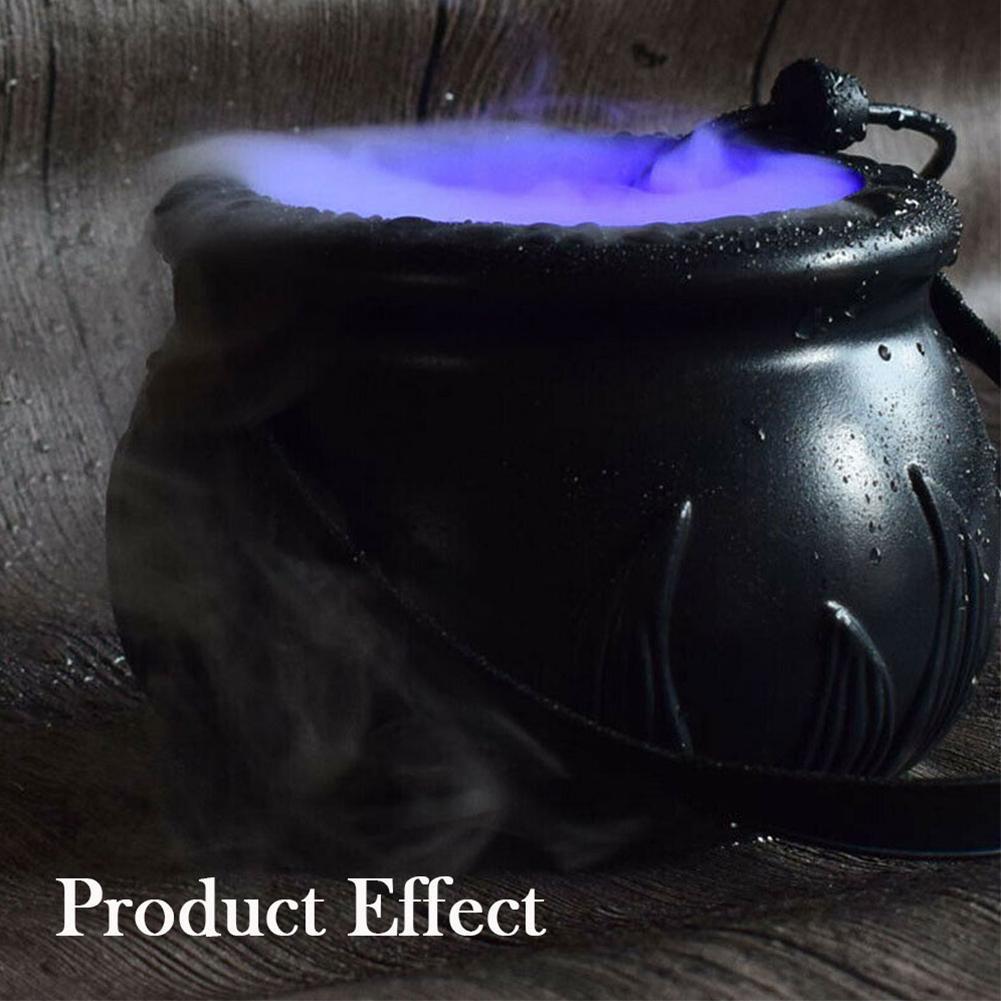 LED Color Changing Witch Pot Smoke Machine Humidifier Creepy Halloween Decoration