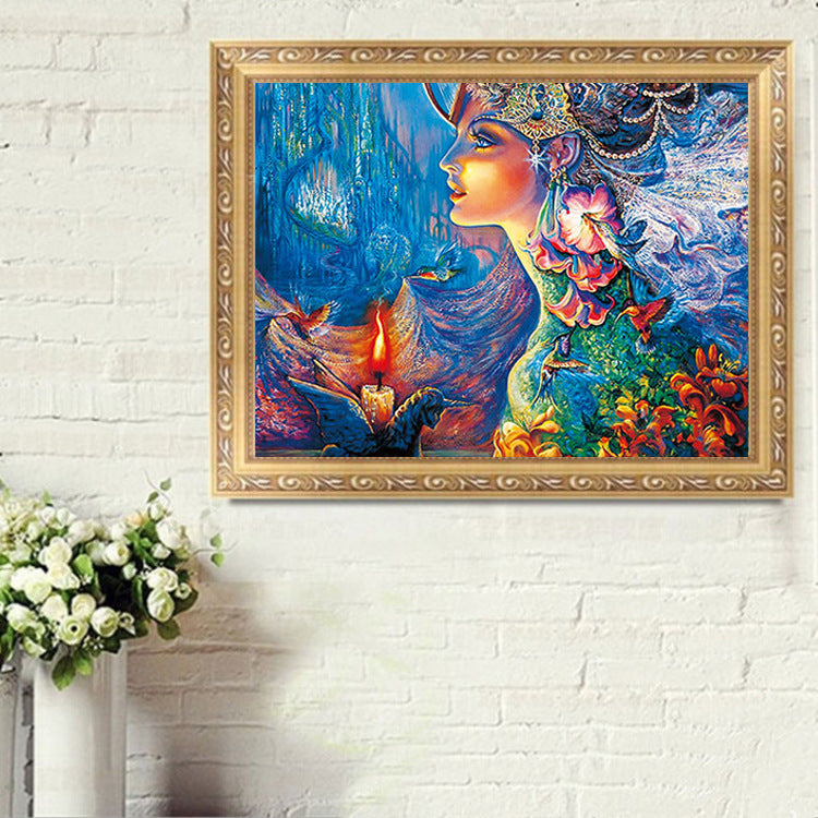 Modern Animated Woman Bedroom Gemstone Painting