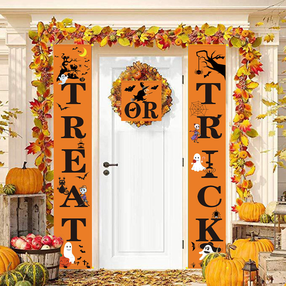 Trick or Treat Outdoor Banner Hallowen Decoration