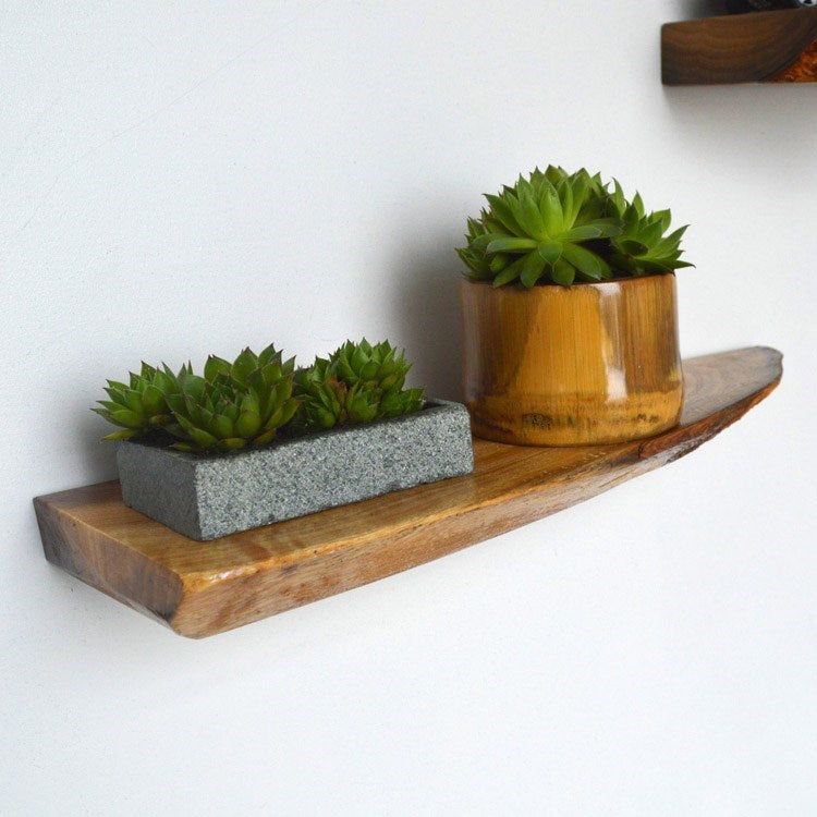 Wall Hanging Solid Wood Partition Flower Shelf