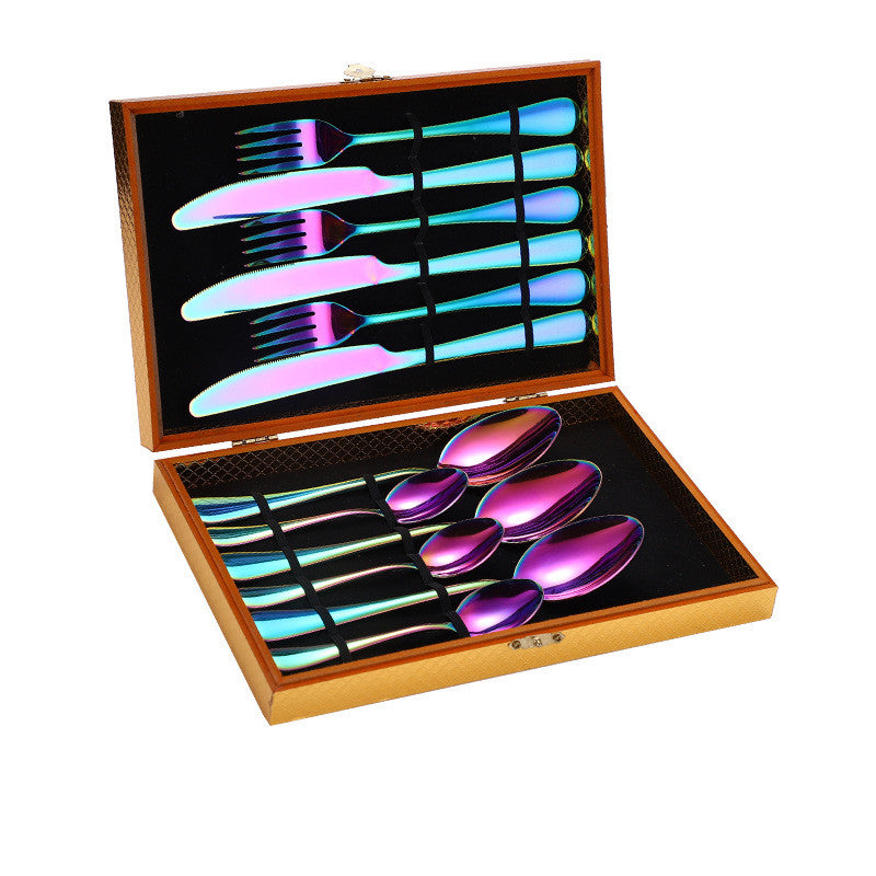 Stainless Steel Steak Cutlery Set (Multiple Color Variants)