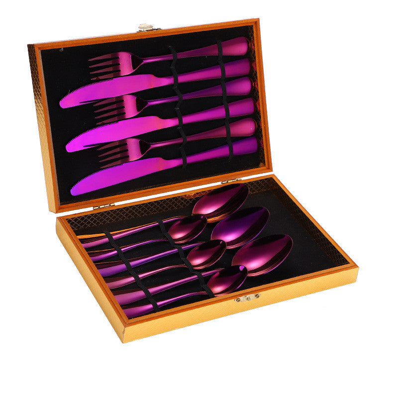 Stainless Steel Steak Cutlery Set (Multiple Color Variants)