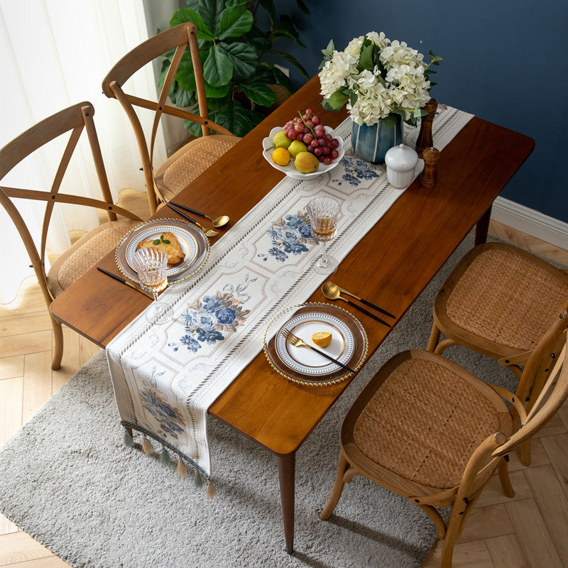 Custom Chenille Tassel Table Runner