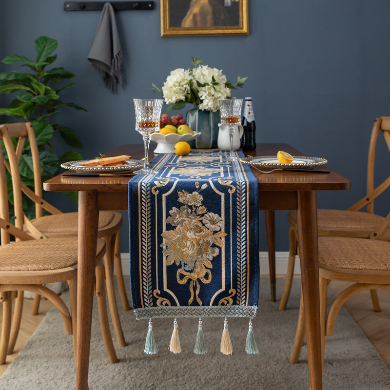Custom Chenille Tassel Table Runner