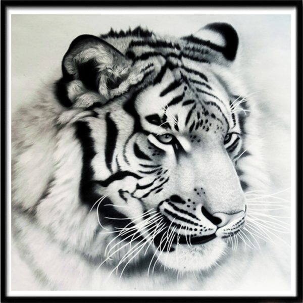 Modern Striped Tiger Painting
