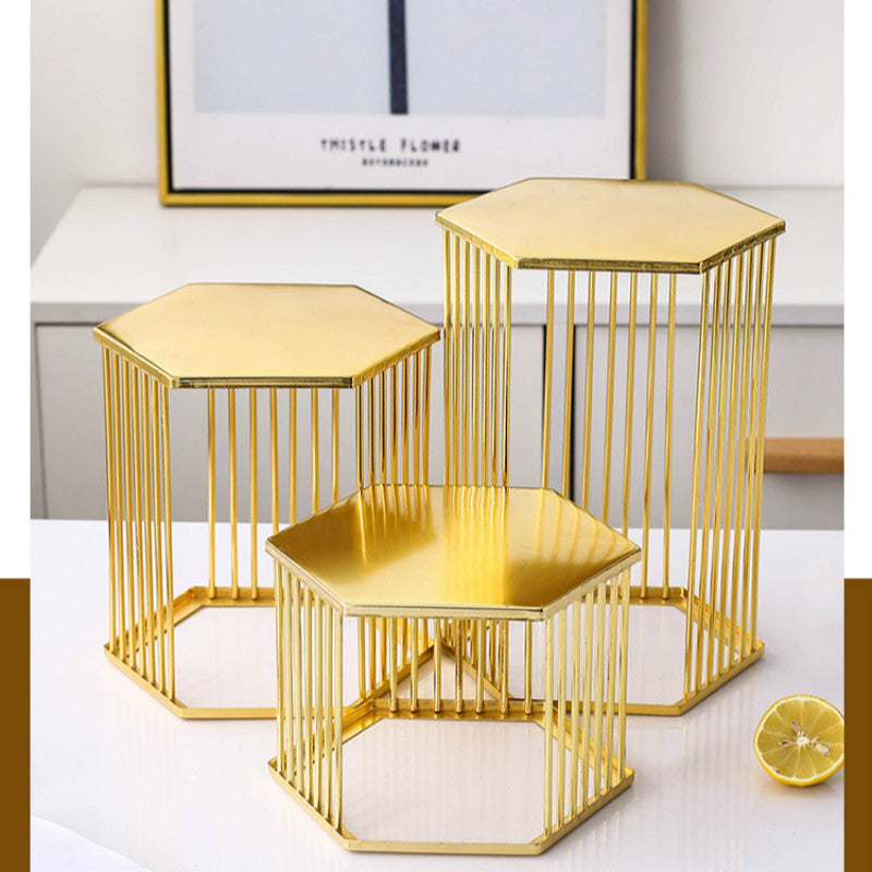 Golden Dessert Display Shelf