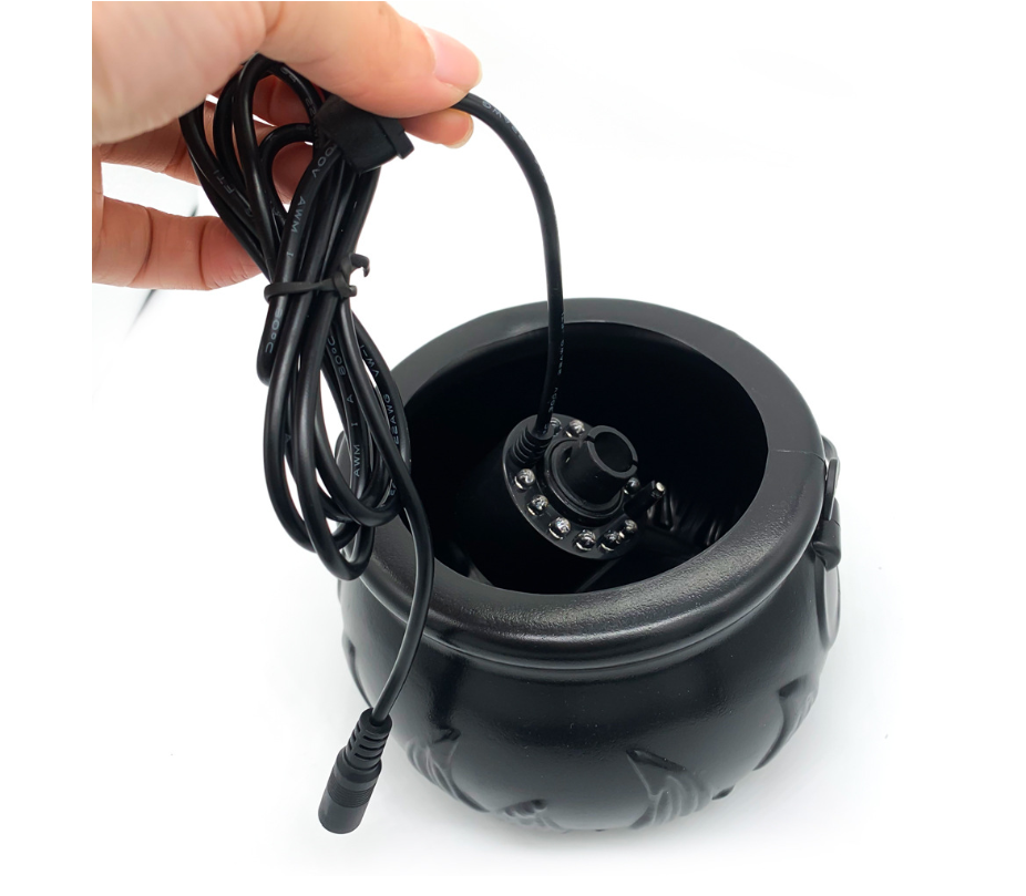 LED Color Changing Witch Pot Smoke Machine Humidifier Creepy Halloween Decoration