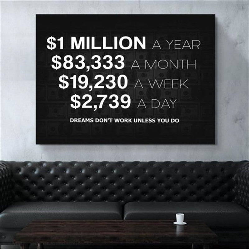 HD Spray Finance Manangement Motivational Painting