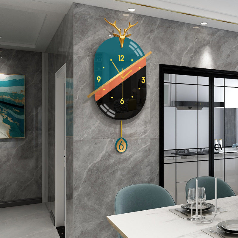 Lliving Room Home Fashion Creative Deer Head Minimalist modern Wall Clock