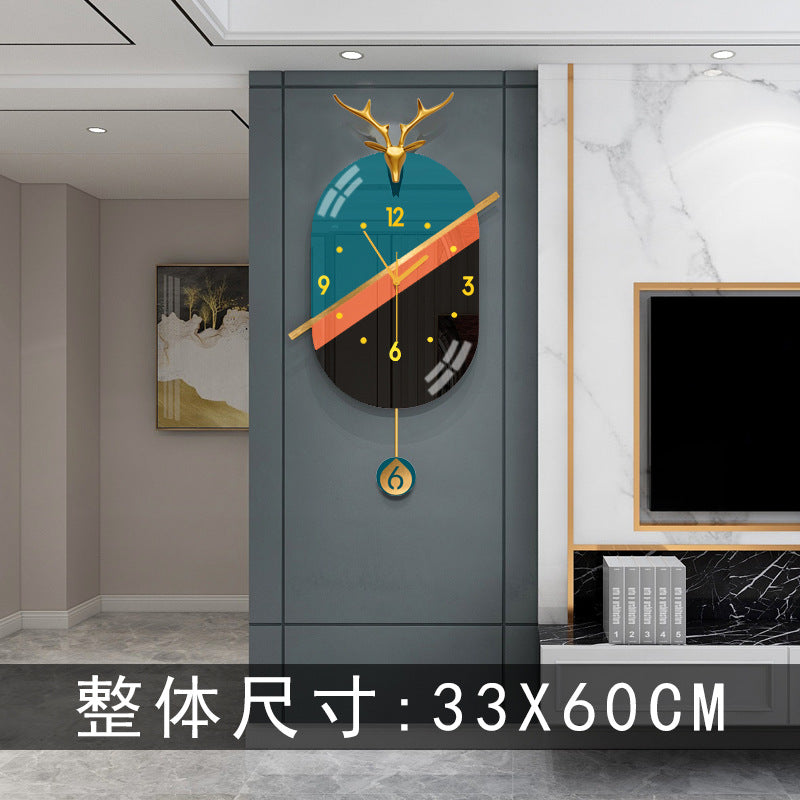 Lliving Room Home Fashion Creative Deer Head Minimalist modern Wall Clock