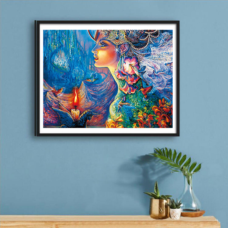 Modern Animated Woman Bedroom Gemstone Painting