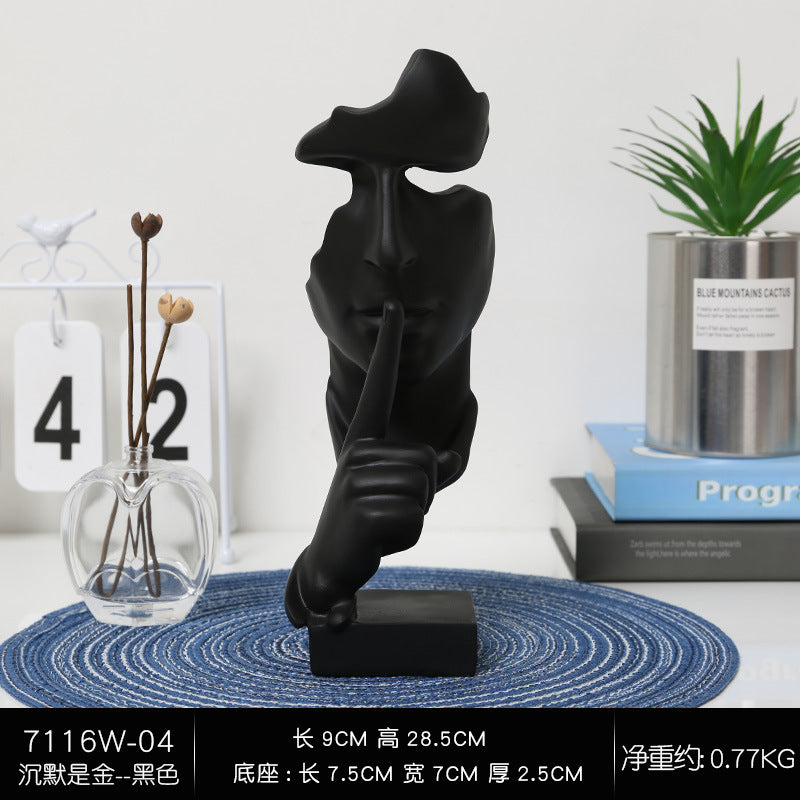 "Silence is Golden" Living Room Bookshelf Decoration Sculpture