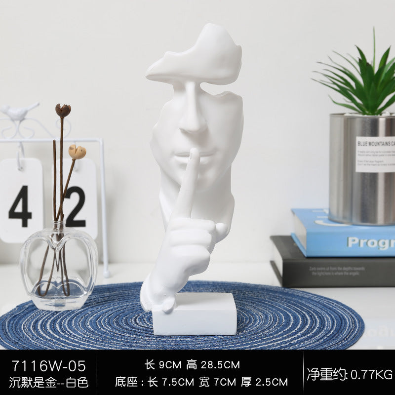 "Silence is Golden" Living Room Bookshelf Decoration Sculpture
