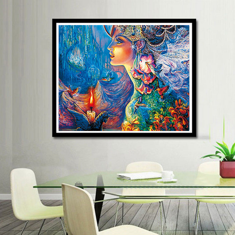 Modern Animated Woman Bedroom Gemstone Painting