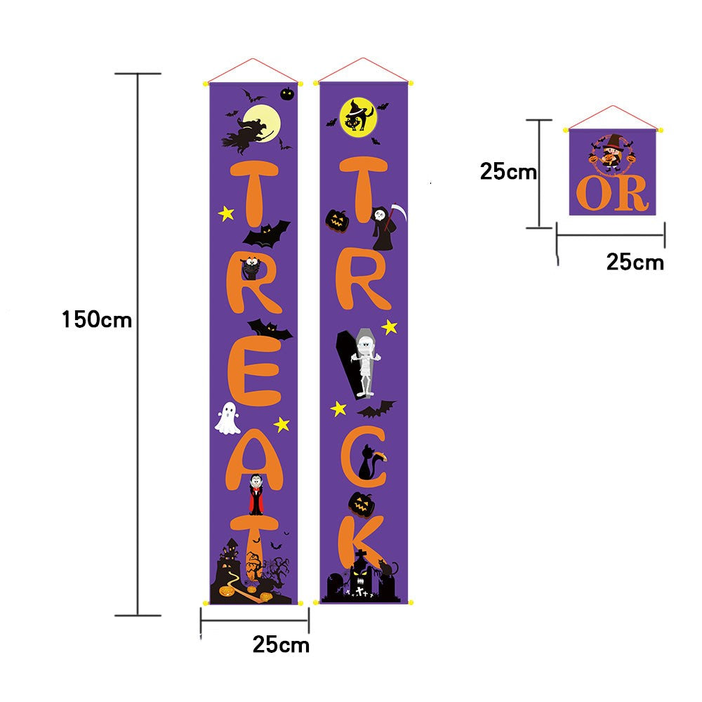 Trick or Treat Outdoor Banner Hallowen Decoration