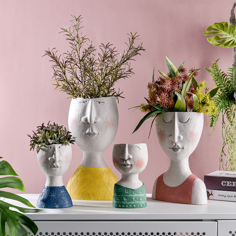 Portrait Sculpture Flower Pot