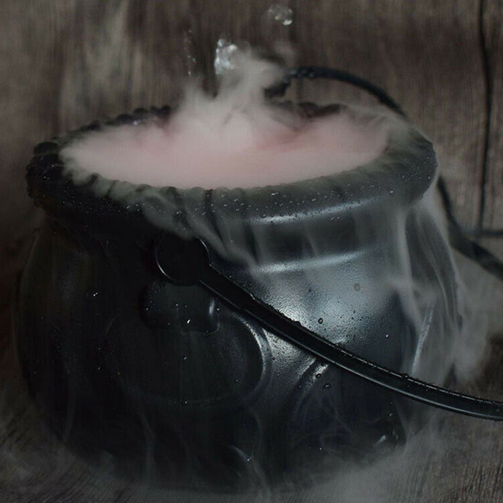 LED Color Changing Witch Pot Smoke Machine Humidifier Creepy Halloween Decoration
