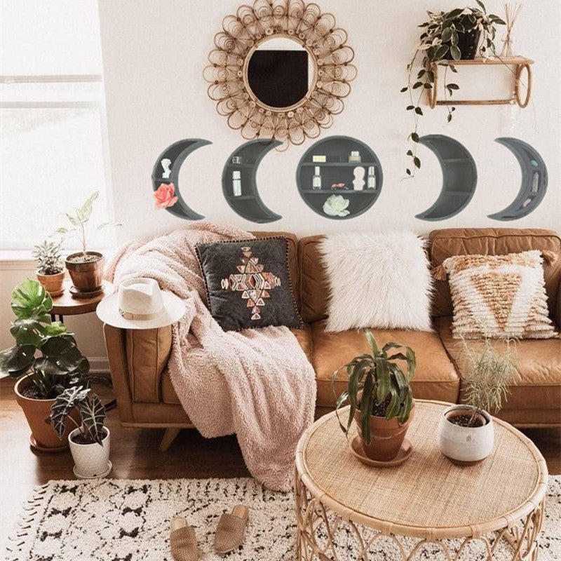 Wooden Moon Decoration Shelf