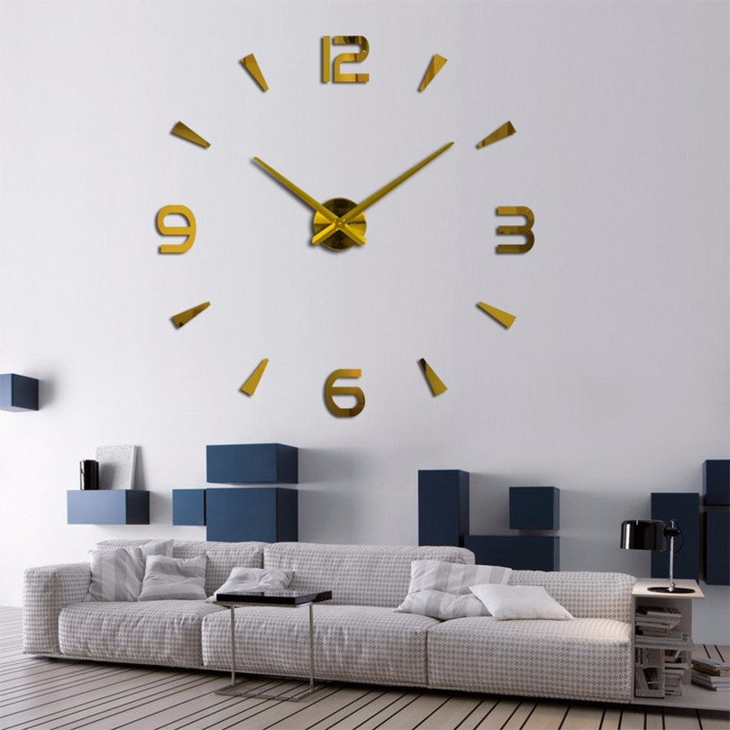 Creative DIY Oversized Acrylic Digital Mirror Wall Clock