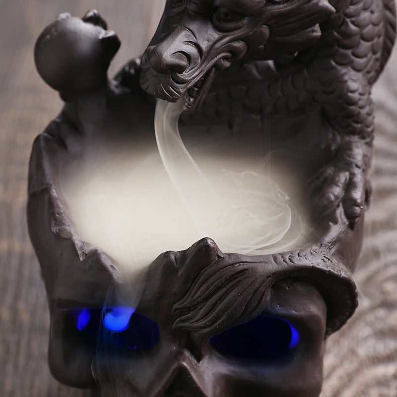 Skull Head Backflow Incense Burner Halloween Decoration