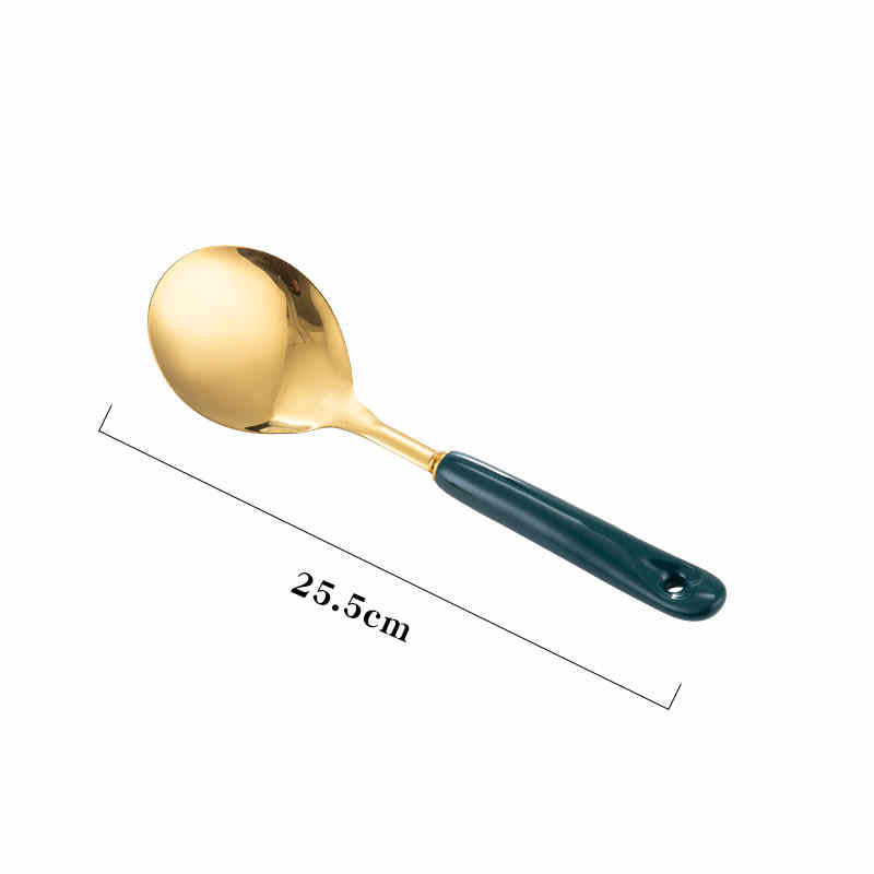 Stainless Steel Ceramic Handle Kitchen Utensils Set