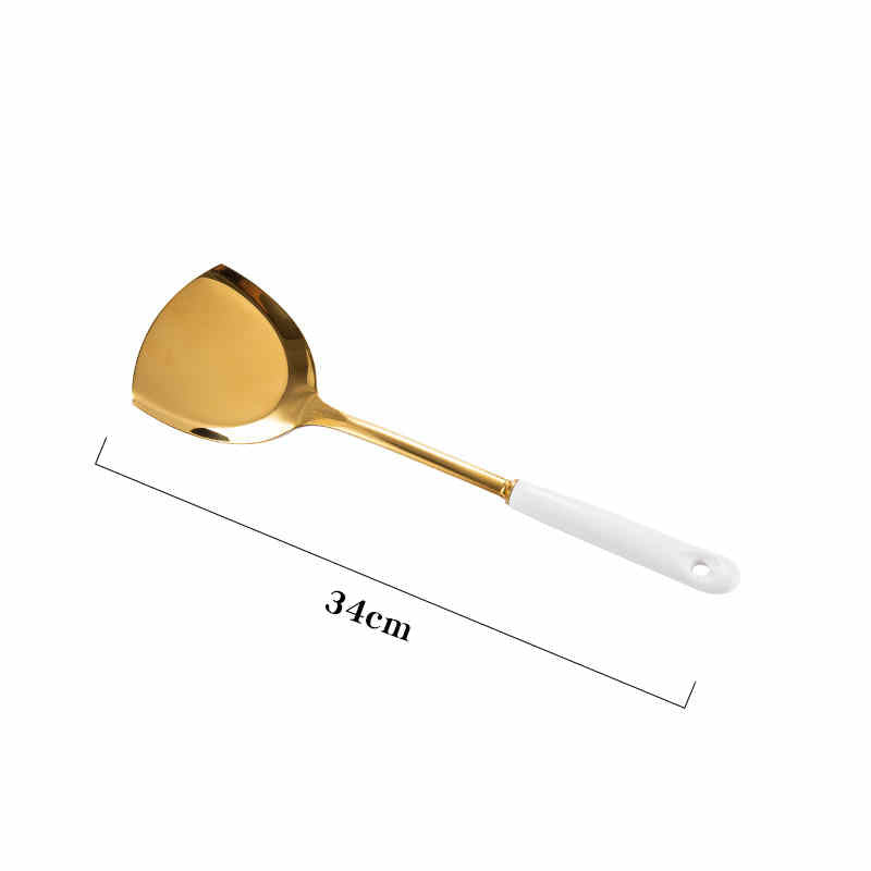 Stainless Steel Ceramic Handle Kitchen Utensils Set