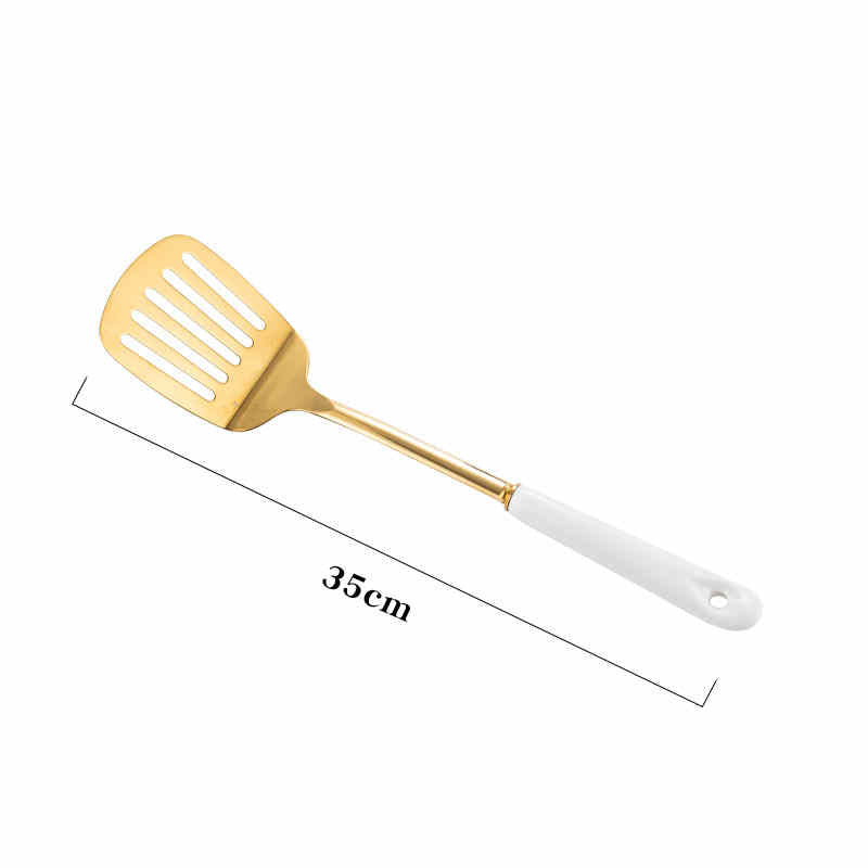 Stainless Steel Ceramic Handle Kitchen Utensils Set