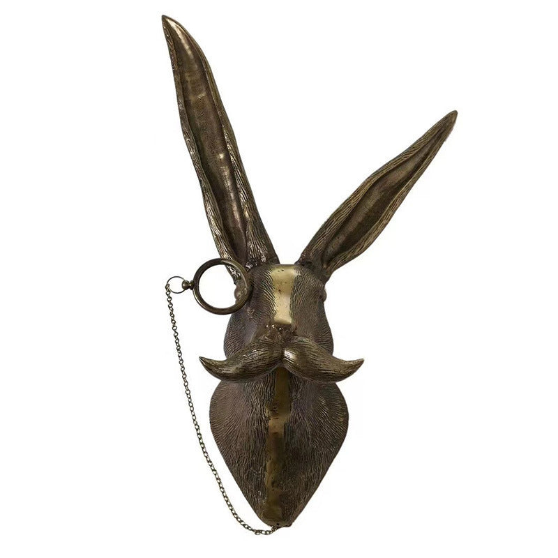 Antique Bronze Animal Head Wall Ornament