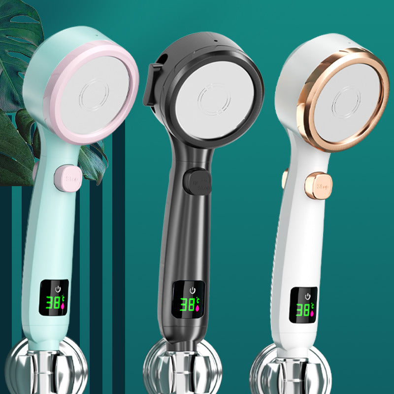 Temperature Display Pressurized Shower Head