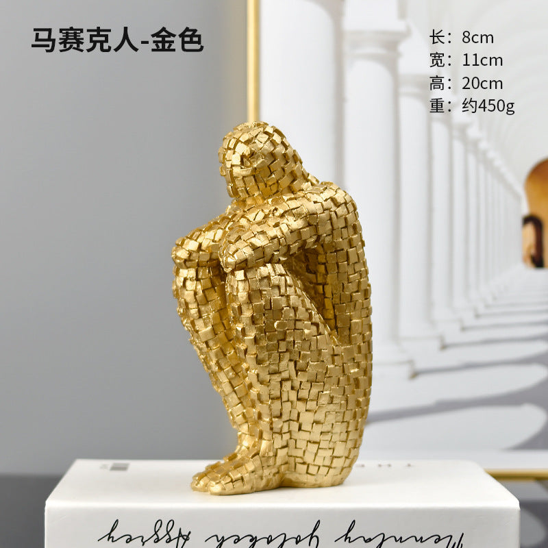 Chinese Mosaic Character Model Handicraft Decoration Living Room Sculpture