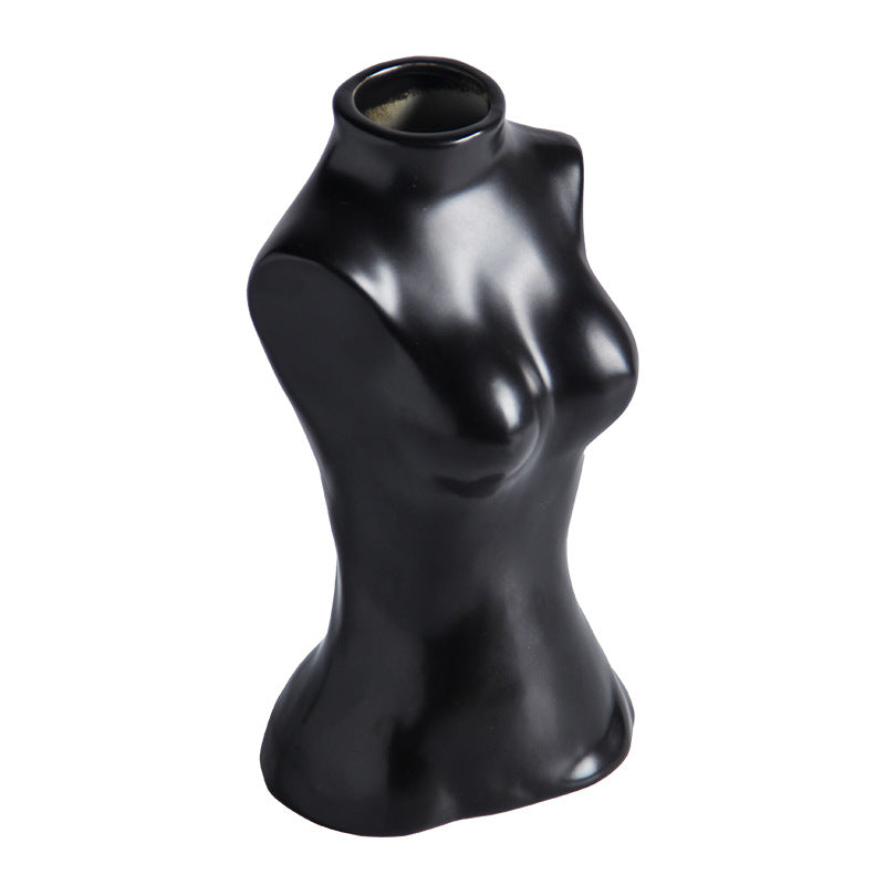 Ceramic Art Female Body Sculpture Ornaments Flower Arrangement Desktop Decoration Sculpture