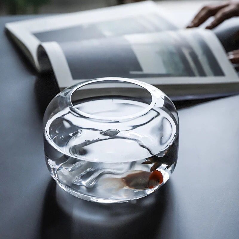 Transparent Snow Mountain Mini Glass Fish Tank Ornament