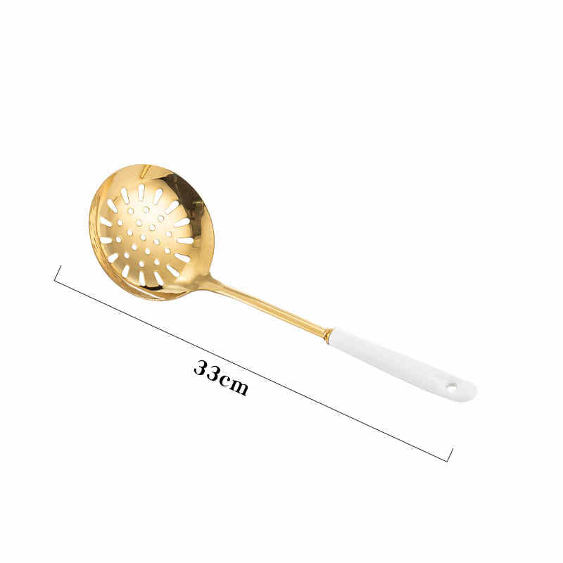 Stainless Steel Ceramic Handle Kitchen Utensils Set