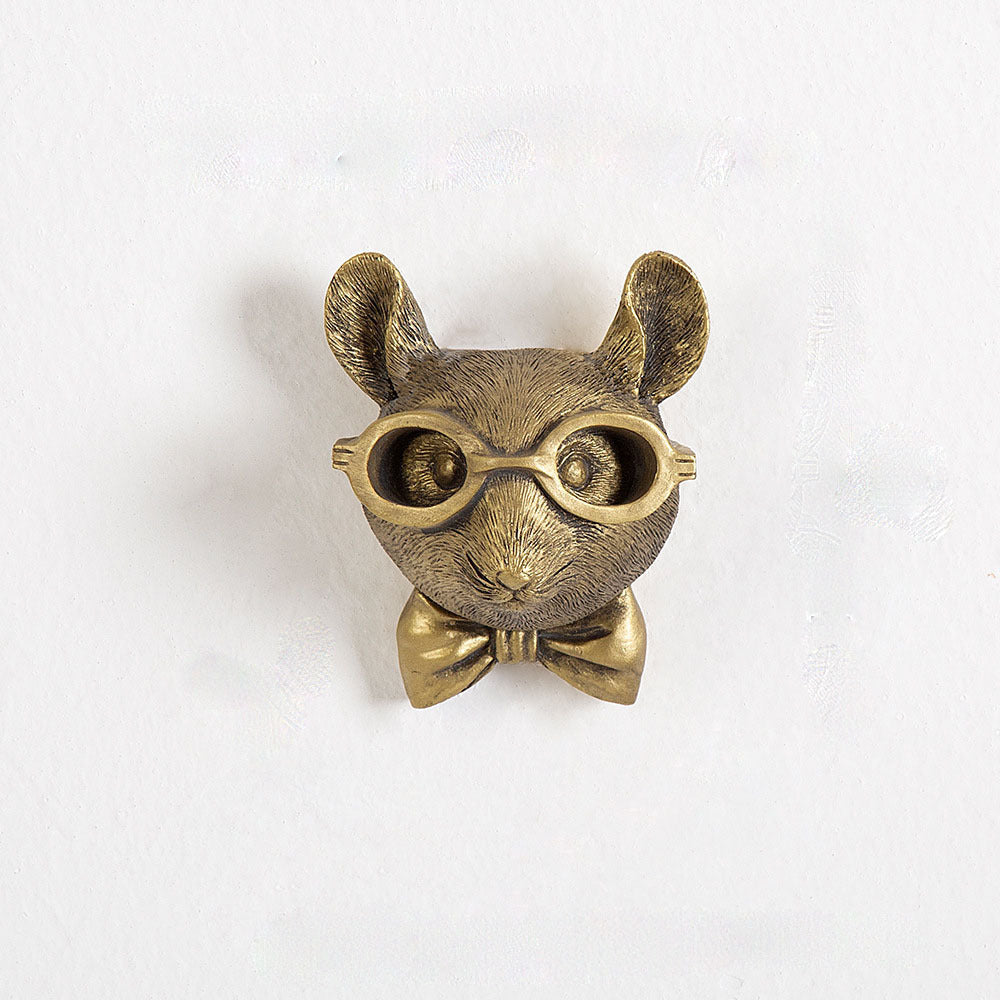 Antique Bronze Animal Head Wall Ornament