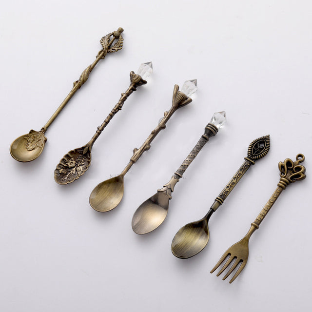 European 6 Piece Set Fruit Fork Retro Decoration Cutlery