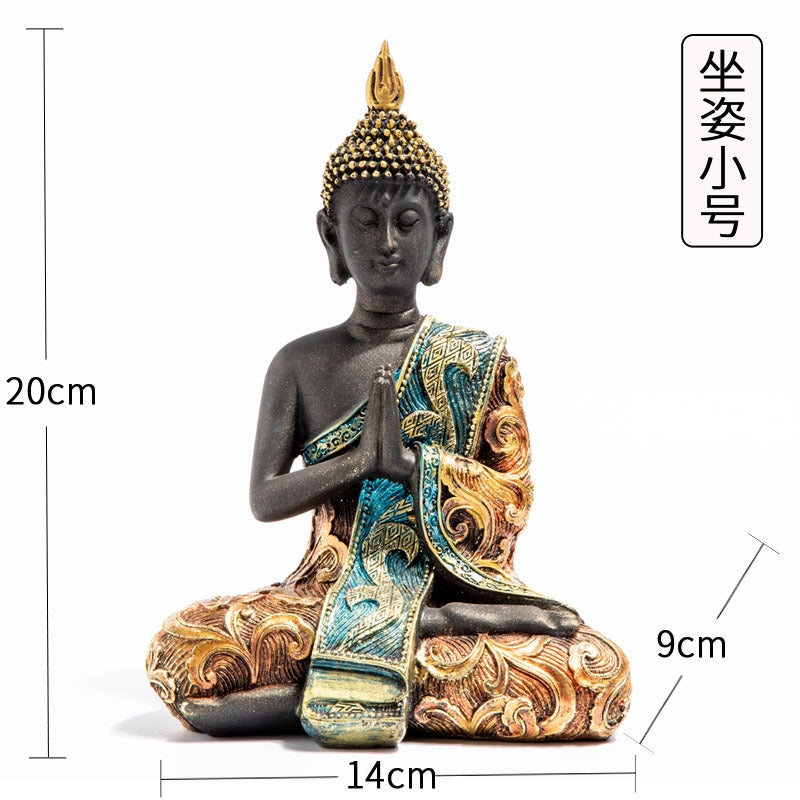 Hand Made Thailand Buddhism Meditation Figurine