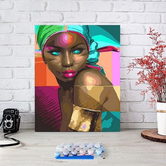 Modern African Woman Abstract Art Oil Painting