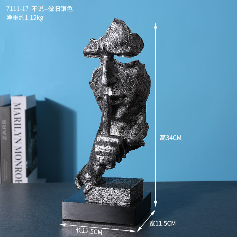"Silence is Golden" Living Room Bookshelf Decoration Sculpture