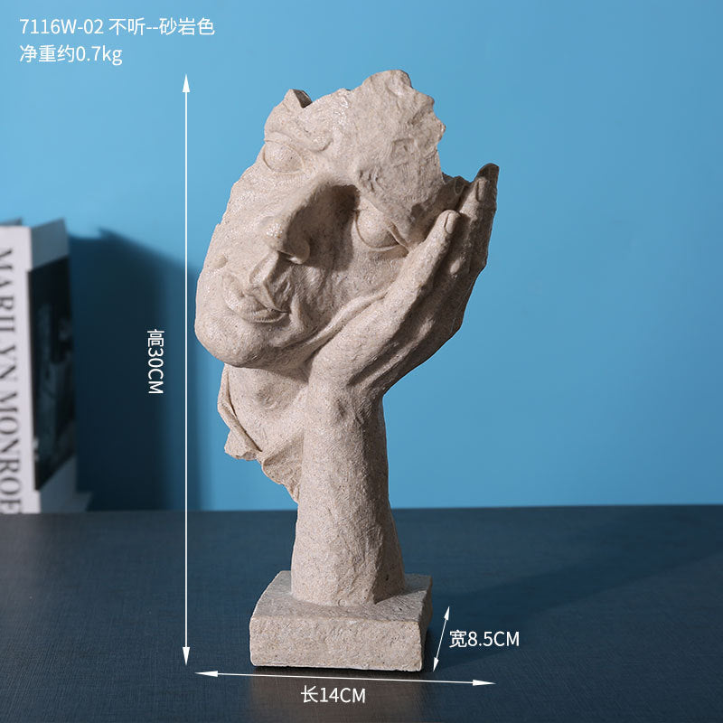 "Silence is Golden" Living Room Bookshelf Decoration Sculpture