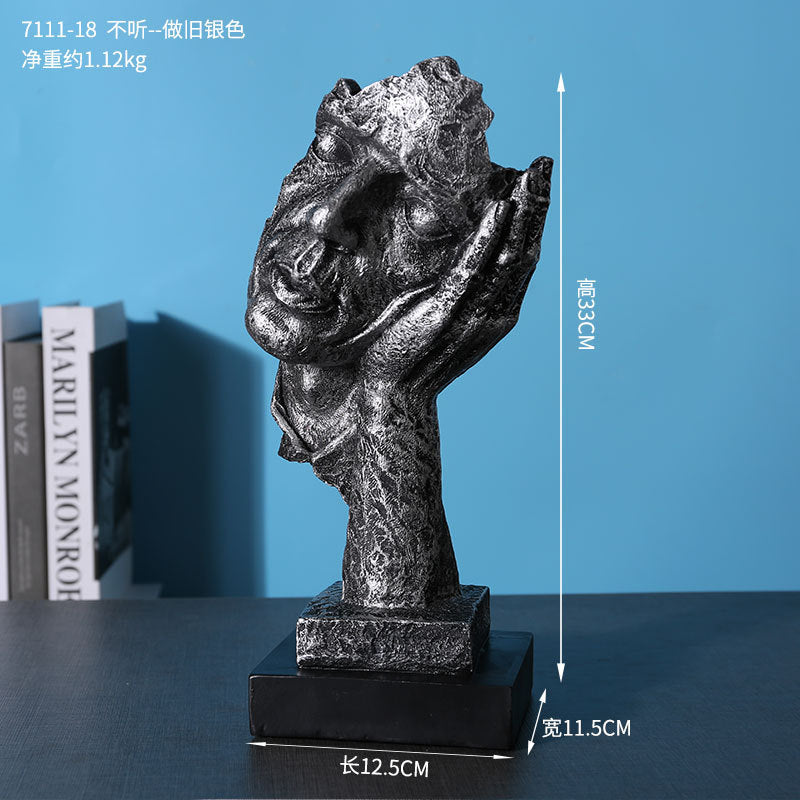 "Silence is Golden" Living Room Bookshelf Decoration Sculpture