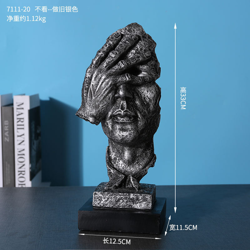 "Silence is Golden" Living Room Bookshelf Decoration Sculpture