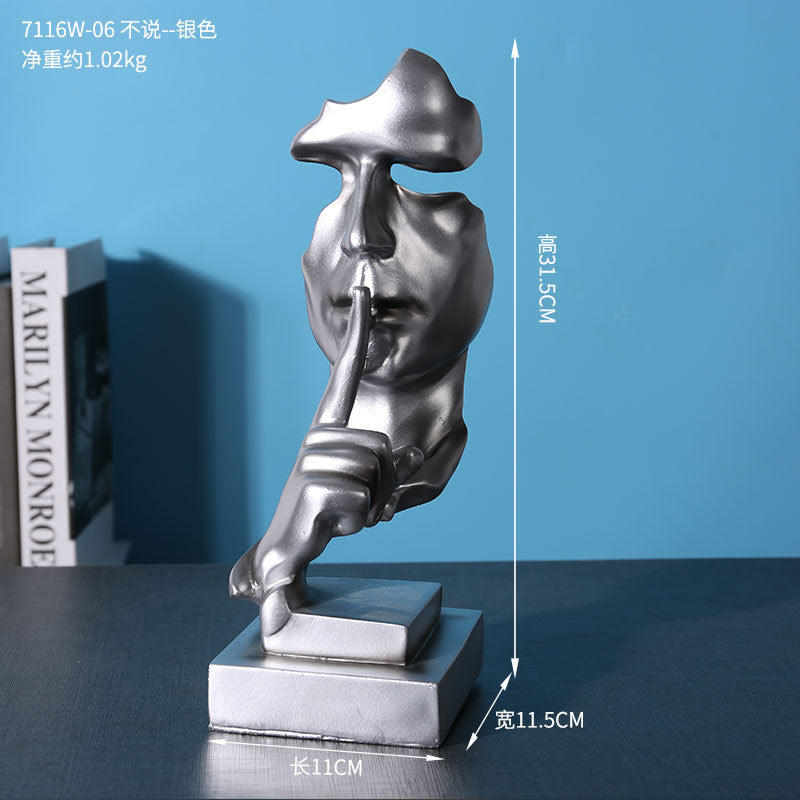 "Silence is Golden" Living Room Bookshelf Decoration Sculpture
