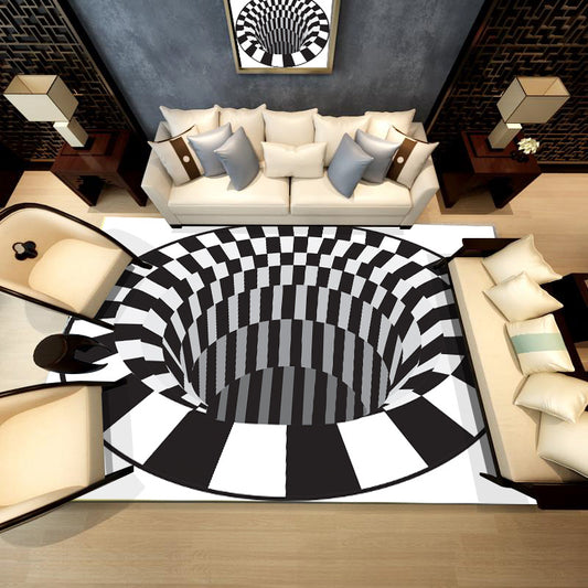 Light Luxury Geometric 3D Hole Illusion Rug Mat