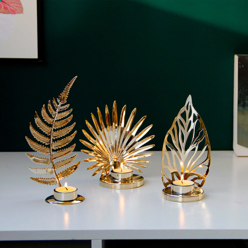 Golden Candle Holder Table Decoration