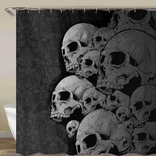 Skull Pattern Waterproof Shower Curtain Halloween Decoration