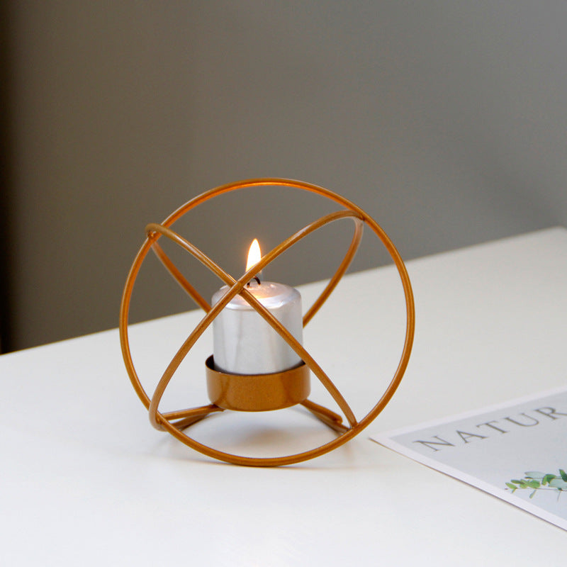 Metal Wrought Creative Spherical Candle Holder