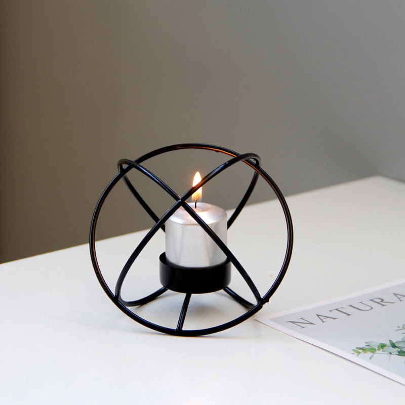 Metal Wrought Creative Spherical Candle Holder