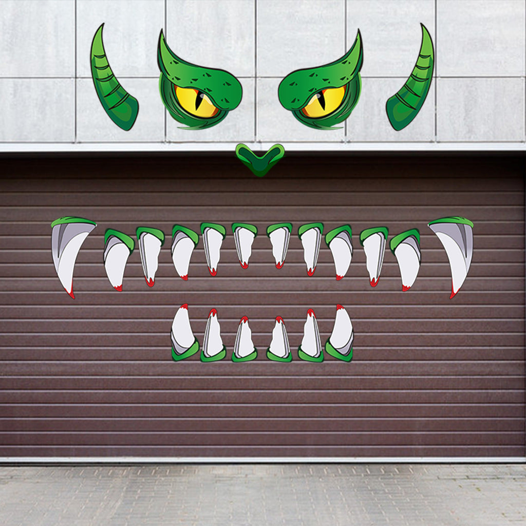 Green Monster Door Sticker Halloween Decoration